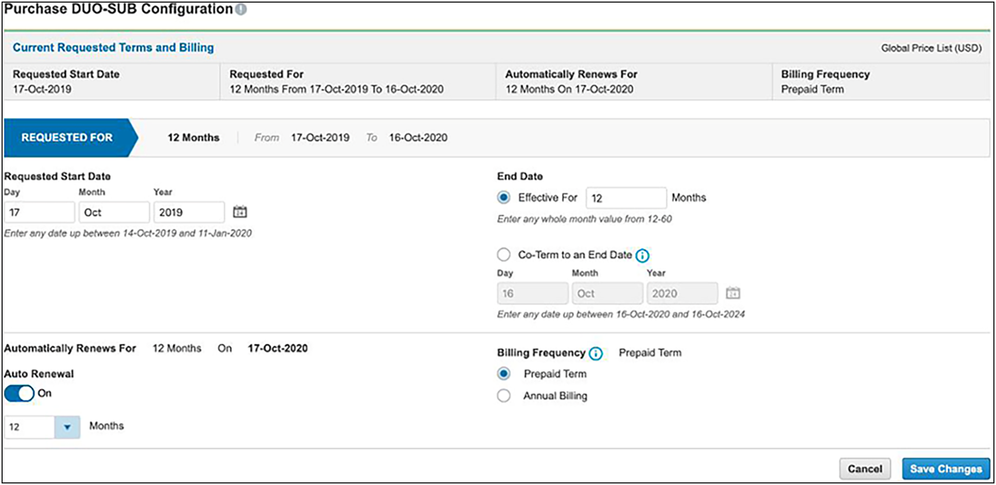 Subscription renewals