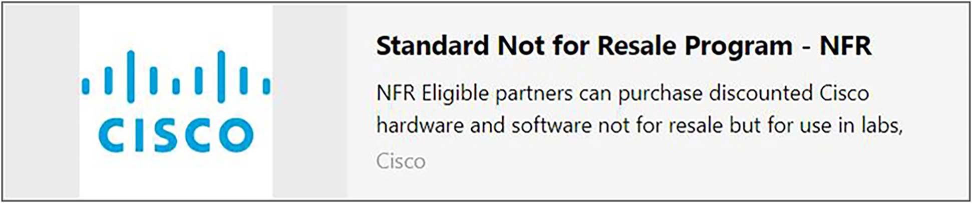 Ordering NFR Licenses