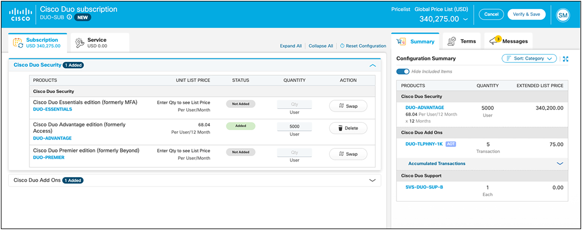 Selecting the product SKU