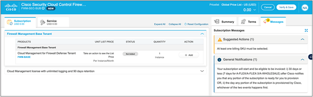 Firewall Management Base Tenant SKU