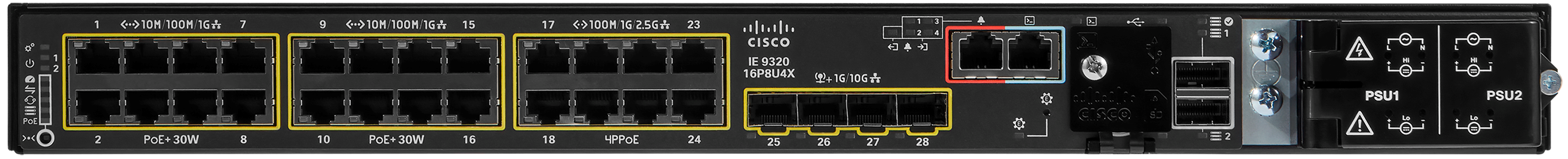IE-9320-16P8U4X Switch with multi-gigabit and 4PPoE