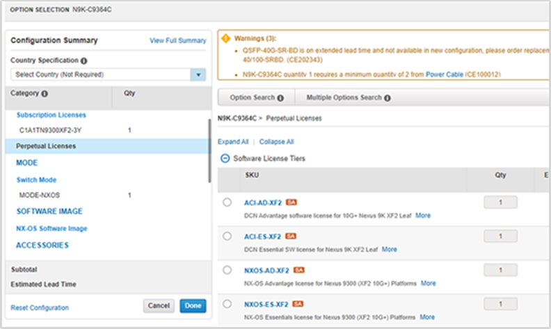 DCN Perpetual-based Advantage/Essentials license