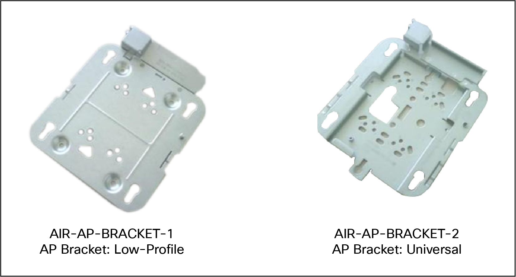 Two different types of mounting brackets