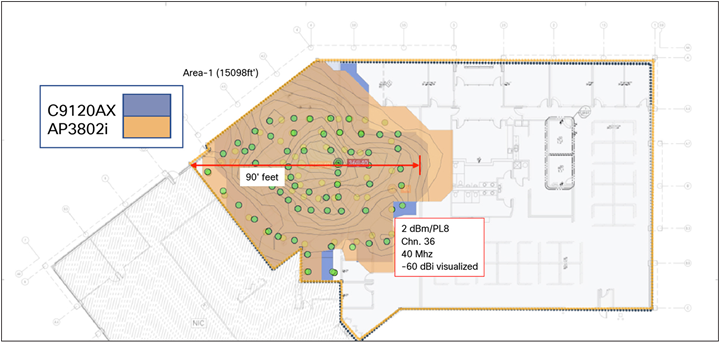 Comparison of C9120 and AP3802i coverage patterns as measured over the air