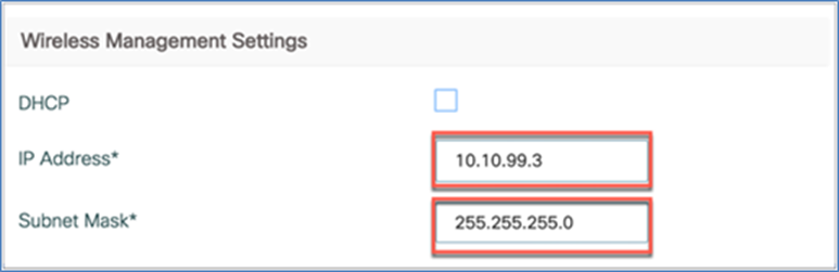 Wireless Management Settings