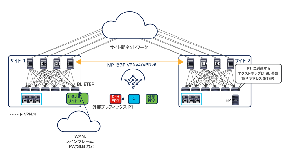 VPNv4/VPNv6 BGP Adjacencies across sites