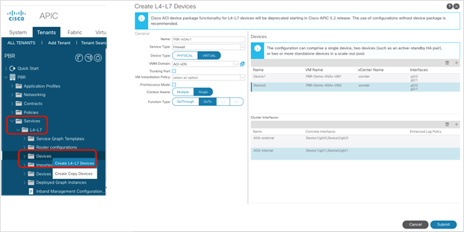 Create the L4-L7 Device