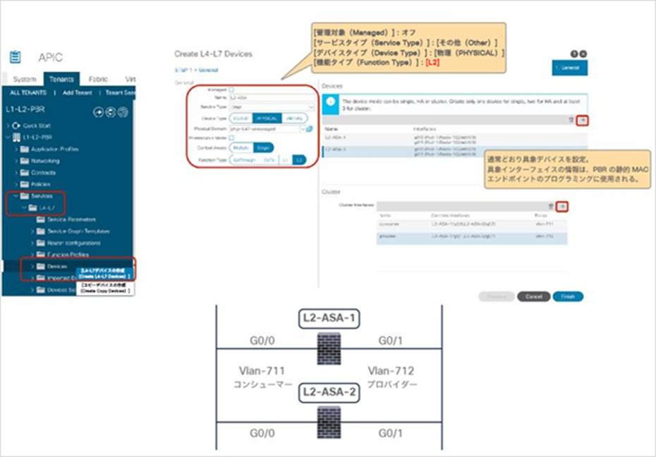 Create L4-L7 Devices (Prior to APIC Release 5.0)