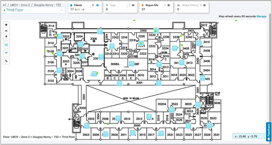 Example of detect and locate on the dashboard