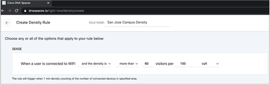 Configure density rules for specific locations, buildings, floors, and zones