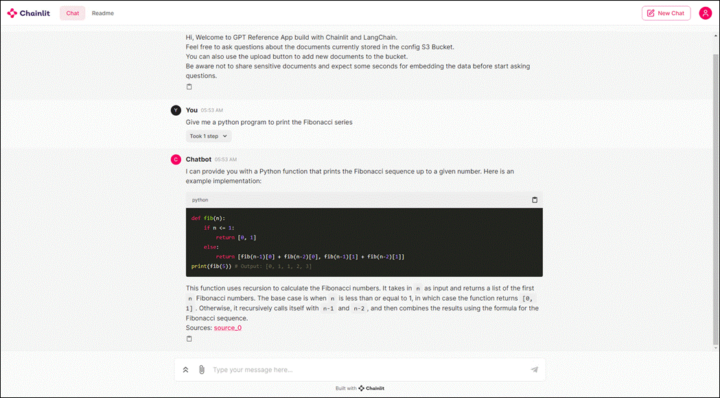 A screenshot of a chatDescription automatically generated