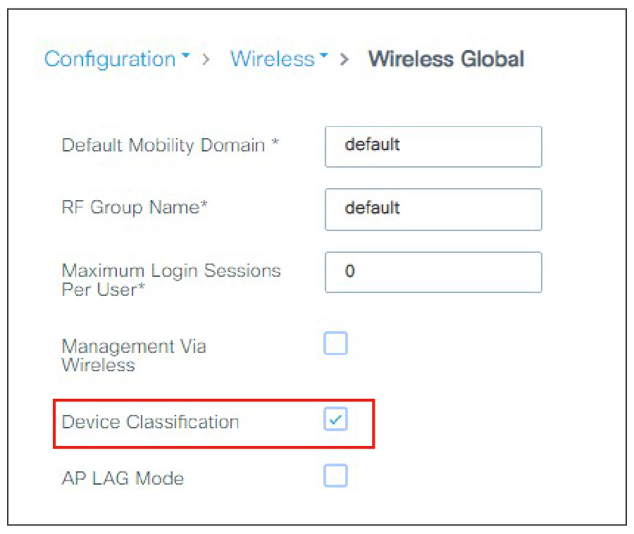 A screenshot of a device classificationDescription automatically generated