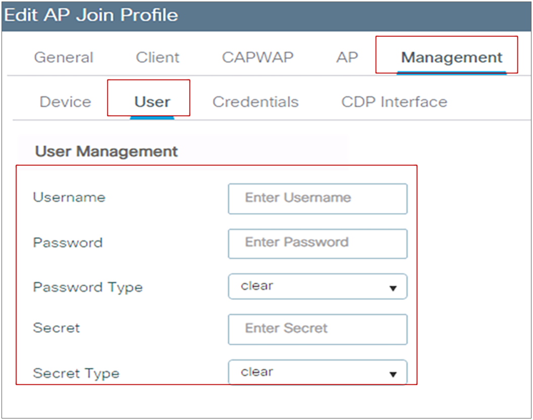 Default AP console username and password