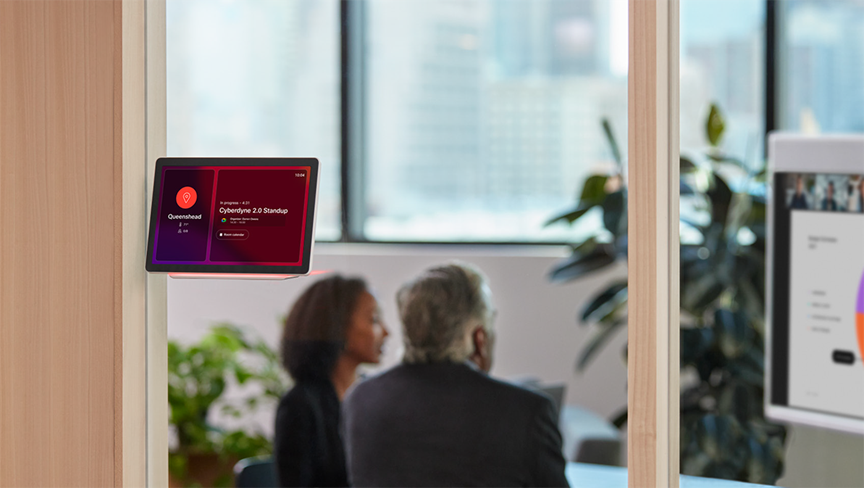Cisco Room Navigator for Wall unit running Cisco Scheduler to show meeting room availability