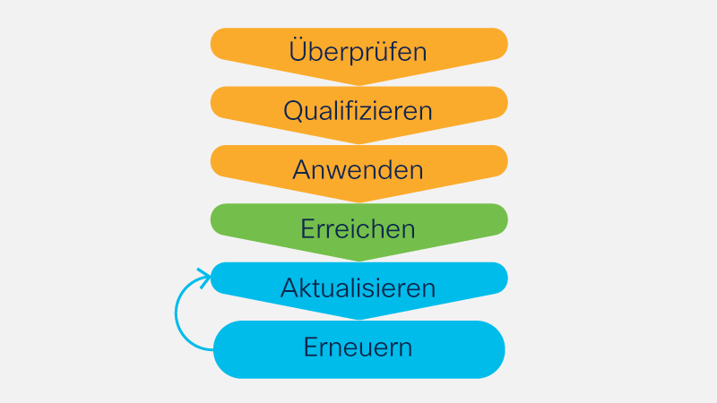 Schaubild der Phasen: Spezialisierung erwerben und beibehalten