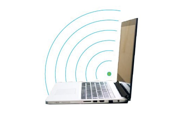 Laptop mit Internetverbindung