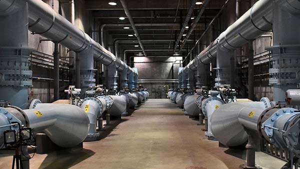 Interior of a water treatment plant