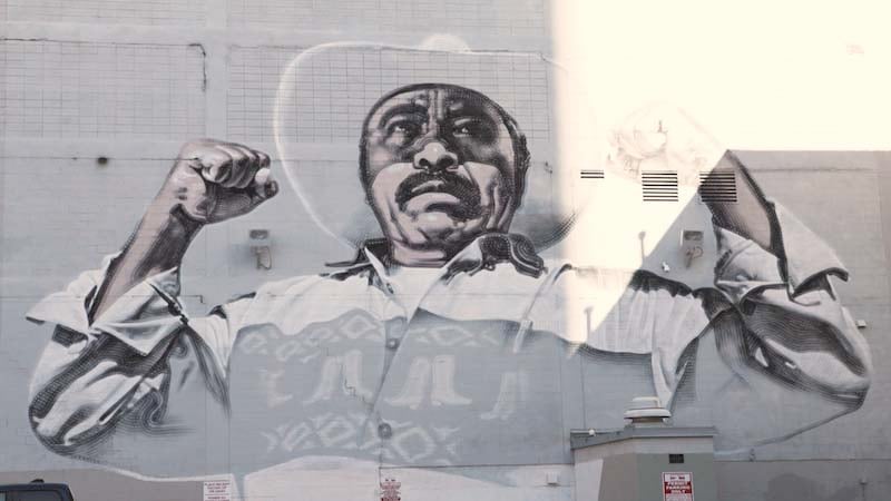 Wall mural of a cowboy in El Paso