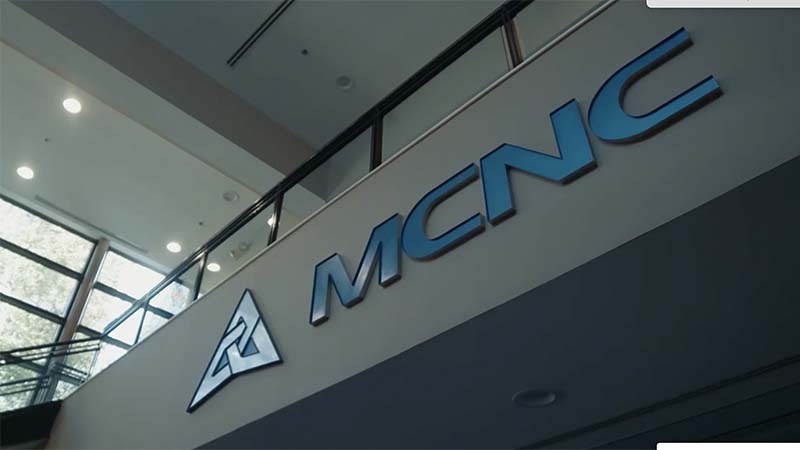 MCNC logo on building interior