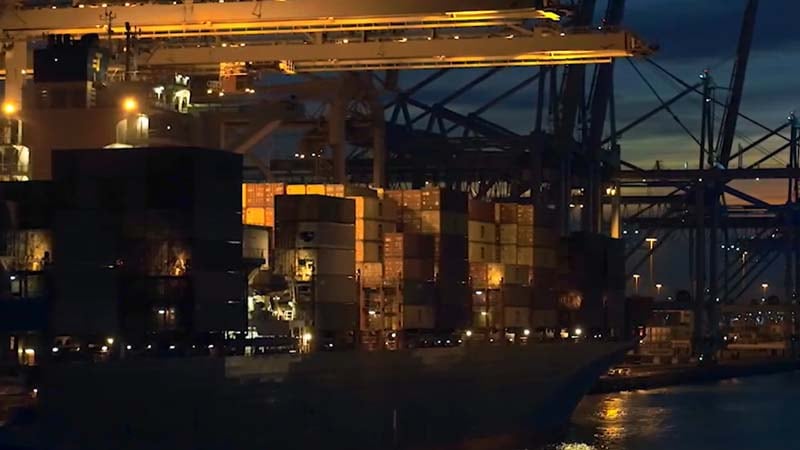 Port of Rotterdam at night