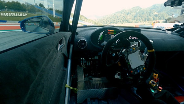 View from within a driverless race car 