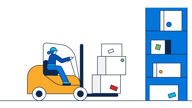 Illustration of delivery forklift