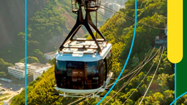 Aerial view of a cable car 