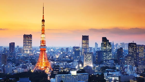 Tokyo skyline during sunset