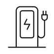 Icon of an electric vehicle charging station with a power cord