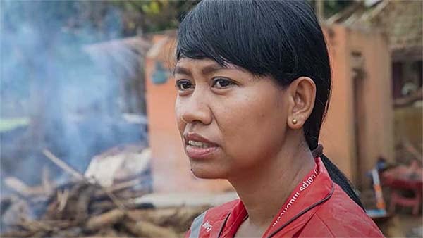 Woman in Indonesia coping with disaster