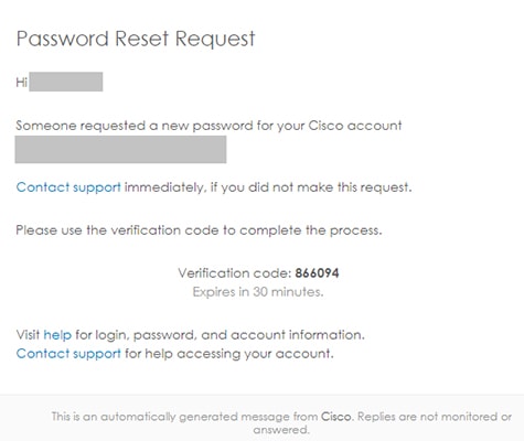 Password reset request