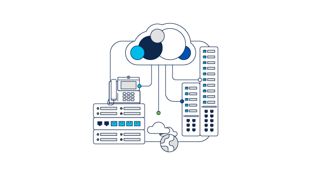 Image representing a computing cloud connected to many devices