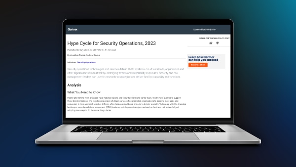 Gartner® Hype Cycle™ for Security Operations, 2023