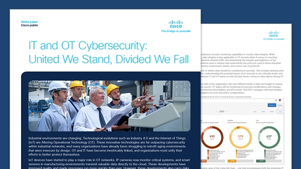 IT and OT Cybersecurity: United We Stand, Divided We Fall