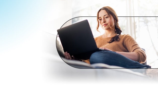 Female using laptop
