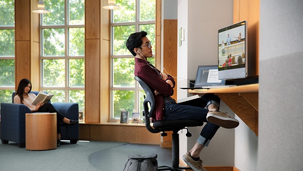 Student in chair