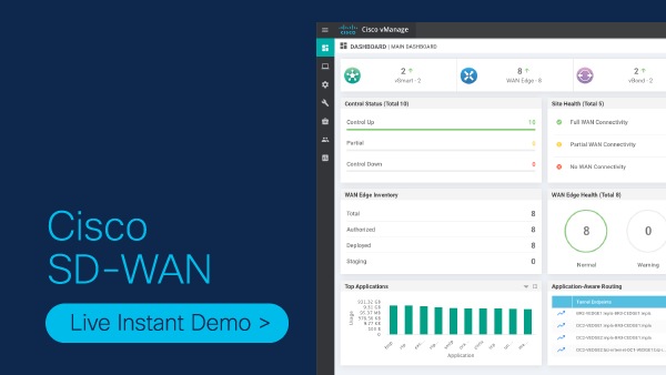 Live instant demo: Cisco SD-WAN