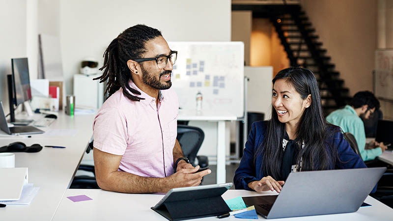 People working in an office setting