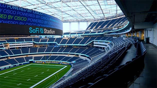 Image of SoFi Stadium in Los Angeles, Powered by Cisco Technology