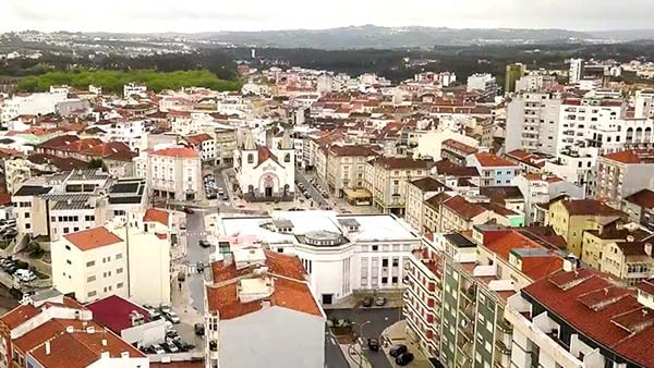 Arial view of Caldas da Rainha city