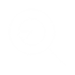 Magnifying glass over a pie chart icon