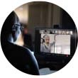 Man sitting at a desktop