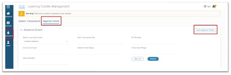 LCMT Auto-approve Debits
