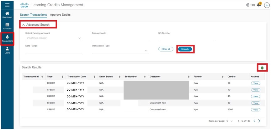 LCMT Transactions
