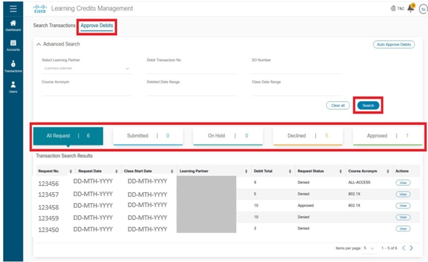 LCMT Approve Debits Process