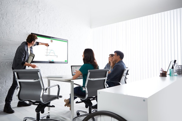 Webex Board 55 has a built-in 12-microphone array