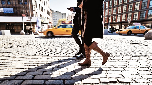 Two people walking