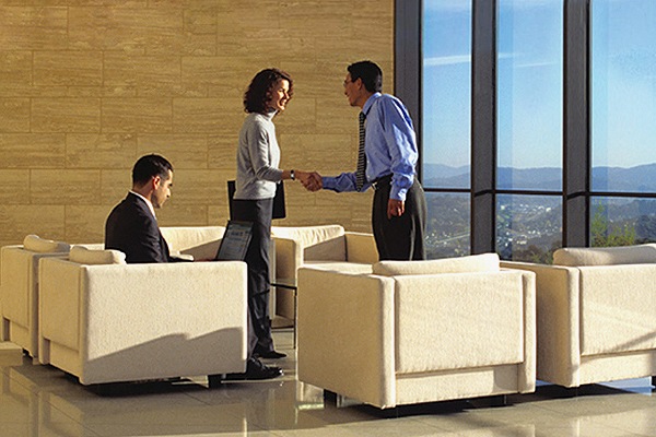 A photo of business people shaking hands