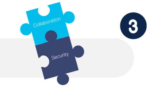 Deux pièces de puzzle représentant la collaboration et la sécurité