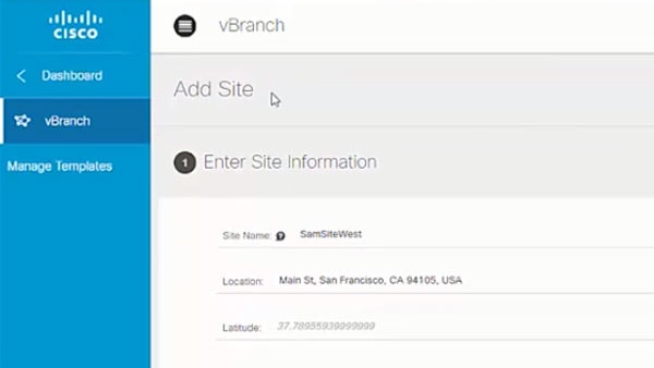 Cisco Managed Services Accelerator – SD-Branch (vBranch) の使用例